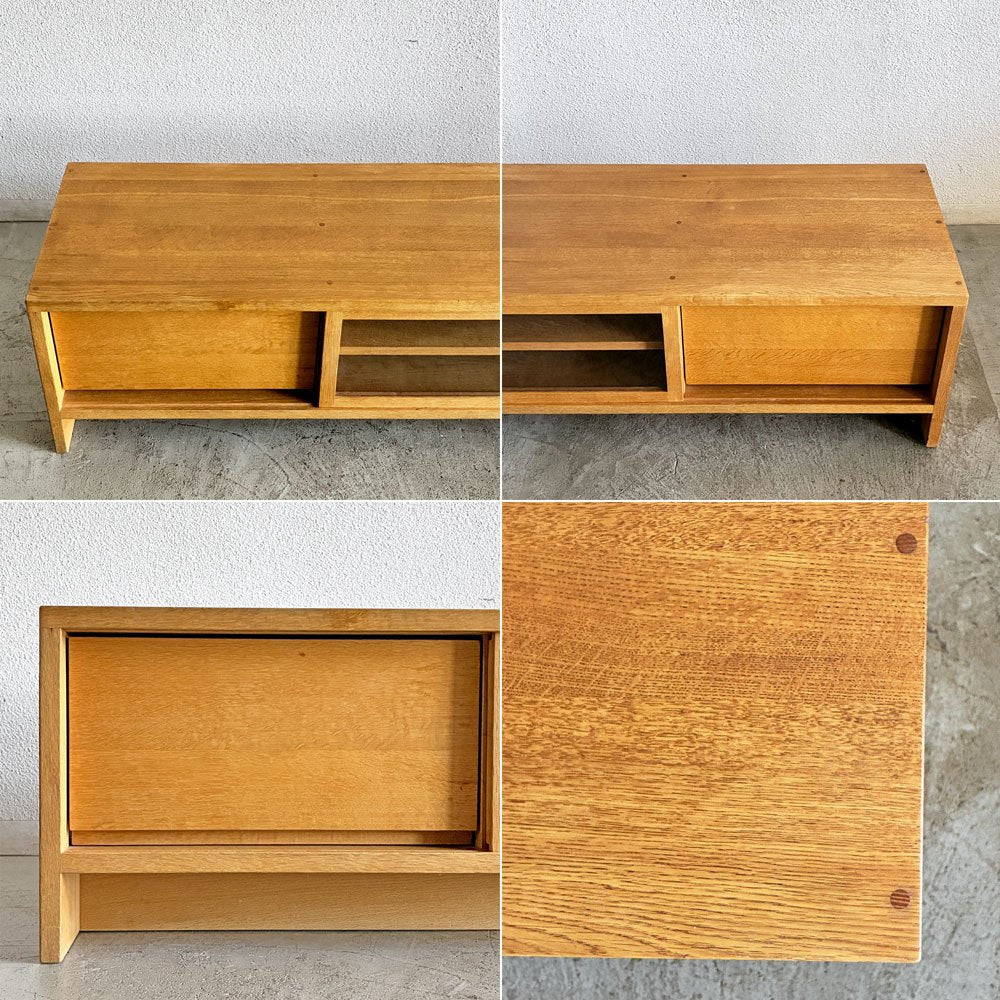 ミヤモト家具 ローヴェ LOWVE リンカーン AF-Lincoln テレビボード AVボード W180cm オーク無垢材 スライドガラス 抽斗2杯 〓