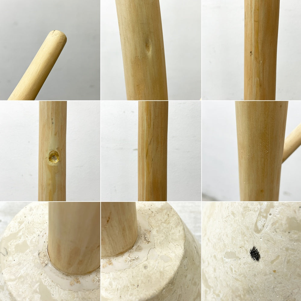 イデー IDEE ウッデンコートツリー Wooden Coat Tree コートスタンド コートハンガー タマリン材×マクタン石 H183cm 定価￥33,000- ●