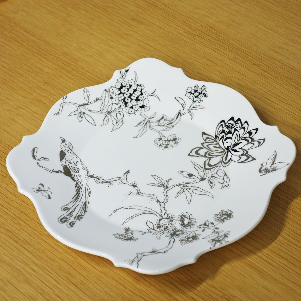ウェッジウッド WEDGWOOD シノワズリ プラチナ スクエアプレート w23cm ジャスパーコンラン 英国製 A ◎