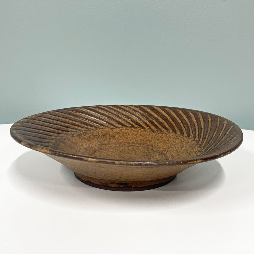 小澤基晴 ぐるぐる 8寸鉢 23.5cm 現代作家 陶器 盛鉢 鎬鉢 土器 陶器 和食器 ◎