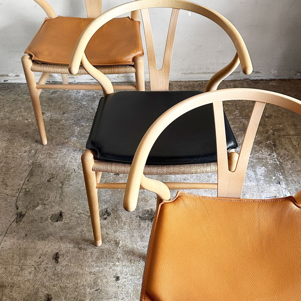 カールハンセン＆サン Carl Hansen & Son CU CH24 ウィッシュボーンチェア Yチェア 専用チェアクッション レザー ライトブラウン A ■