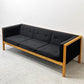 ハーマンミラー Herman Miller ネルソンキューブ 3pソファ Nelson Cube Sofa オーク無垢材 ファブリック ブラック ジョージネルソン George Nelson ●