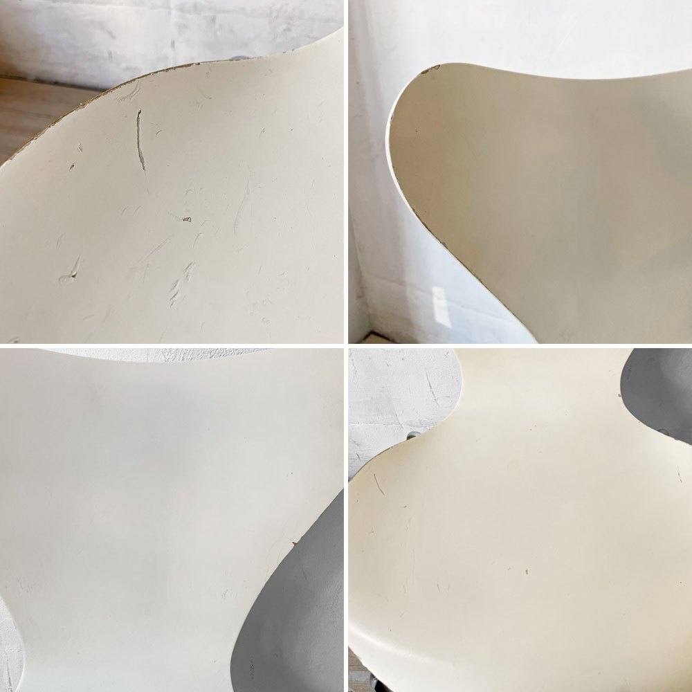 フリッツハンセン Fritz Hansen セブンチェア ラッカー ホワイト スタッキング アルネ・ヤコブセン デンマーク 北欧家具 B ★