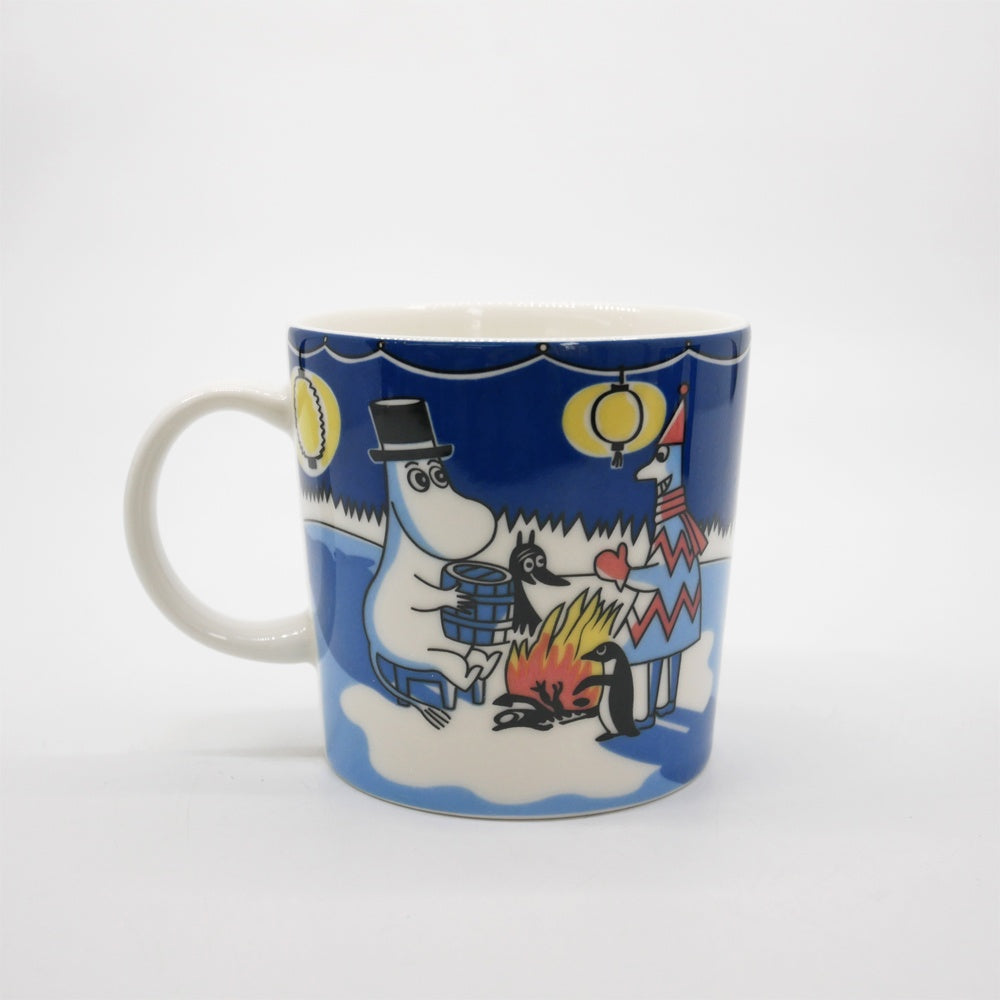 アラビア ARABIA ムーミンマグ MOOMIN  ウィンターボンファイヤー Winter Bonfire 2008年 冬限定 フィンランド 北欧食器 箱付き ●