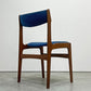 アンダーストルップ Anderstrup Mobelfabrik ダイニングチェア チーク材 ファブリックシート ネイビー系 エリック・バック Erik Buch デンマーク ビンテージ 北欧家具 B ●