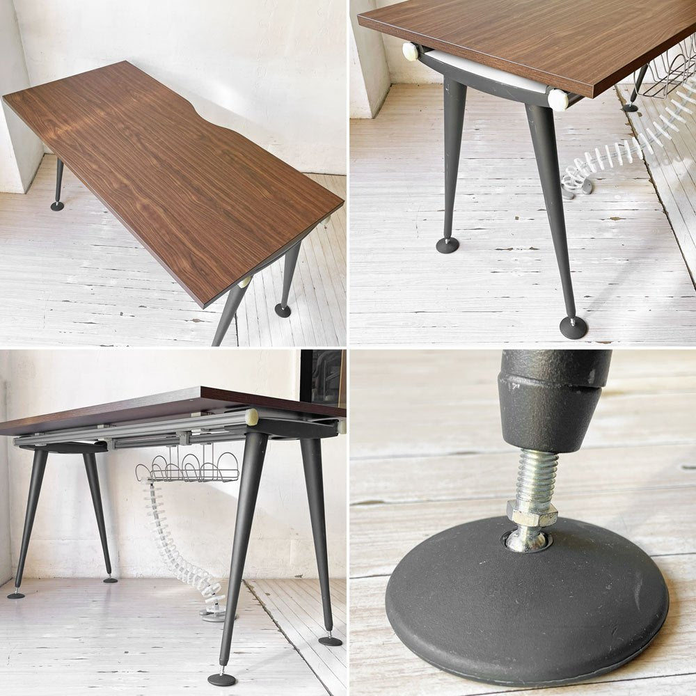 ハーマンミラー Herman Miller アバックエンバイロメンツ ABAK ミーティングテーブル デスク W140cm ウォールナットカラー ケーブルスパイン付き ティム・ウォレス ★