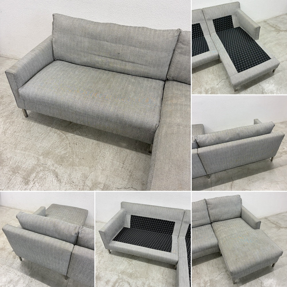 アイラーセン eilersen ストリームライン STREAMLINE カウチソファ シェーズロング ＋ 2P W2100 グレー系生地 COTTON-30 参考価格合計 約57.5万円の品 デンマーク アクタス ACTUS 取扱い 北欧家具 〓