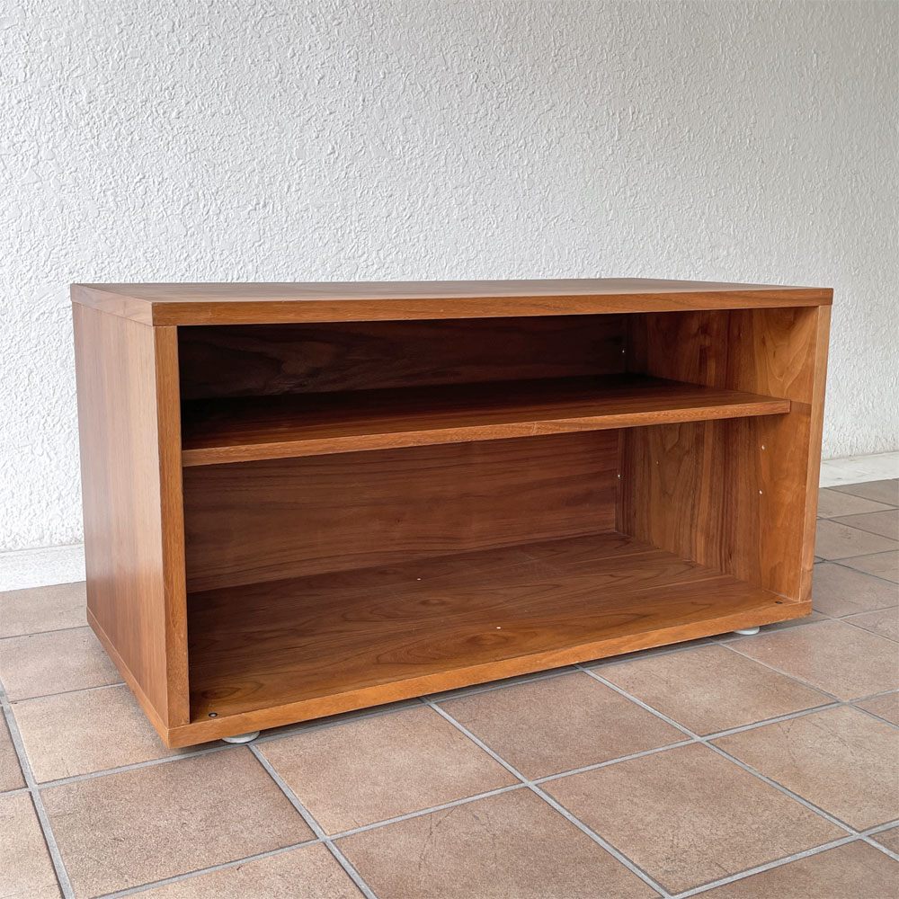 無印良品 MUJI スタッキングキャビネット AVボード テレビボード ウォールナット材 オープン 2段 アジャスター付き W82.5cm シンプルデザイン ◇