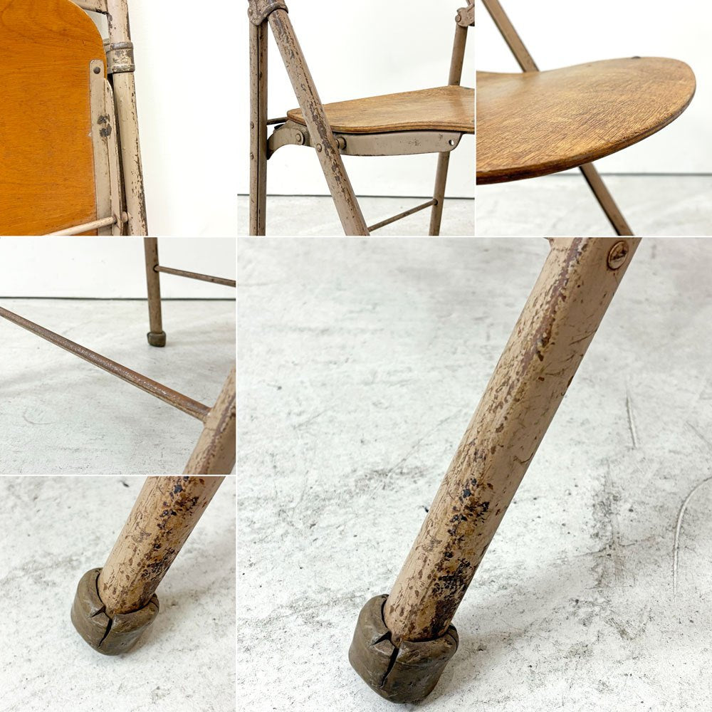 アメリカンシーティングカンパニー AMERICAN SEATING COMPANY フォールディングチェア プライウッド × スチール USビンテージ A ●