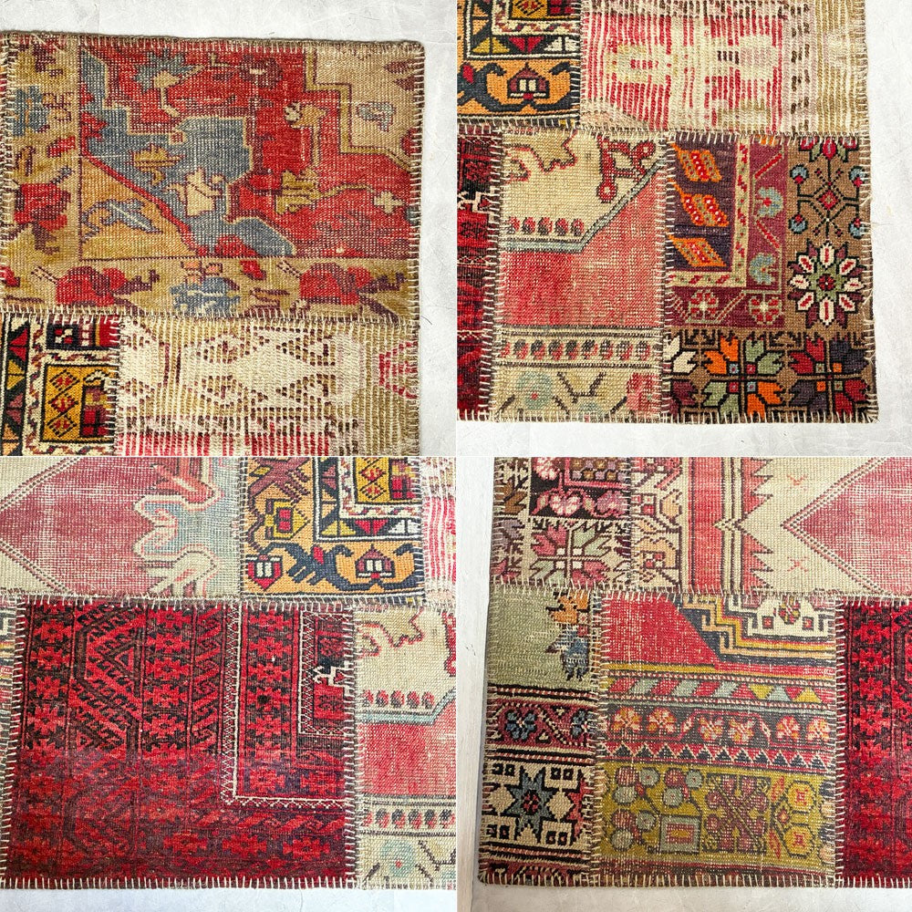 アスプルンド ASPLUND パッチワークラグ トルコ ラグマット トライバル キリム 絨毯 160×120cm ビンテージ  ★