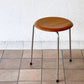フリッツハンセン Fritz Hansen ビンテージ 3170 ドットスツール 3本脚 チーク材 アルネ・ヤコブセン Arne Jacobsen デンマーク 北欧家具 ◇