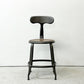 フェールトラヴァイユ FER TRAVAIL ニコルチェア NICOLLE Chair SH45cm ダイニングチェア スチール マットクリア仕上げ 別注モデル レザーパッド付 ブラウン インダストリアル フランス ●