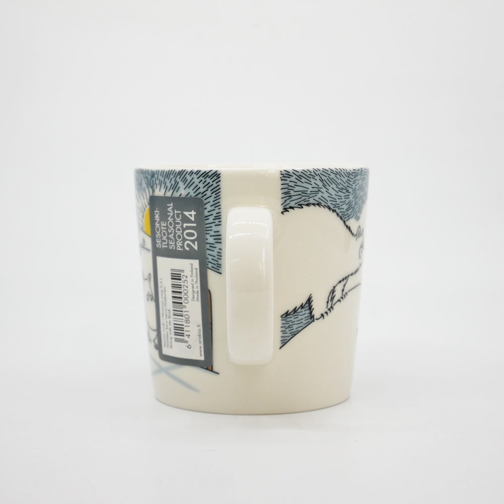 アラビア ARABIA ムーミンマグ MOOMIN ミスターブリスクと一緒にスキー 2014年 冬限定 フィンランド 北欧食器 ●