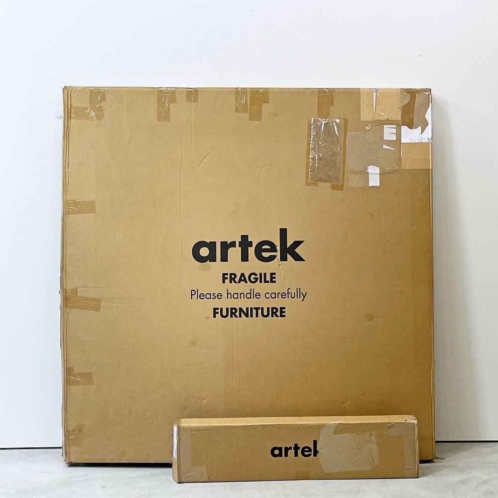 アルテック artek ダイニングテーブル 91 ブラックリノリウム バーチ材 ナチュラルラッカー ラウンド Φ125cm アルヴァ・アアルト Alvar Aalto 北欧 フィンランド 未使用品 箱付き ●