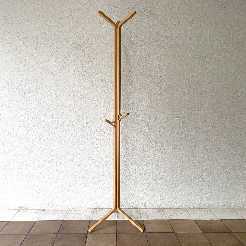 北欧スタイル ビーチ材 ハンガーラック コートハンガー プライウッド 高さ150cm ナチュラルモダン ◇