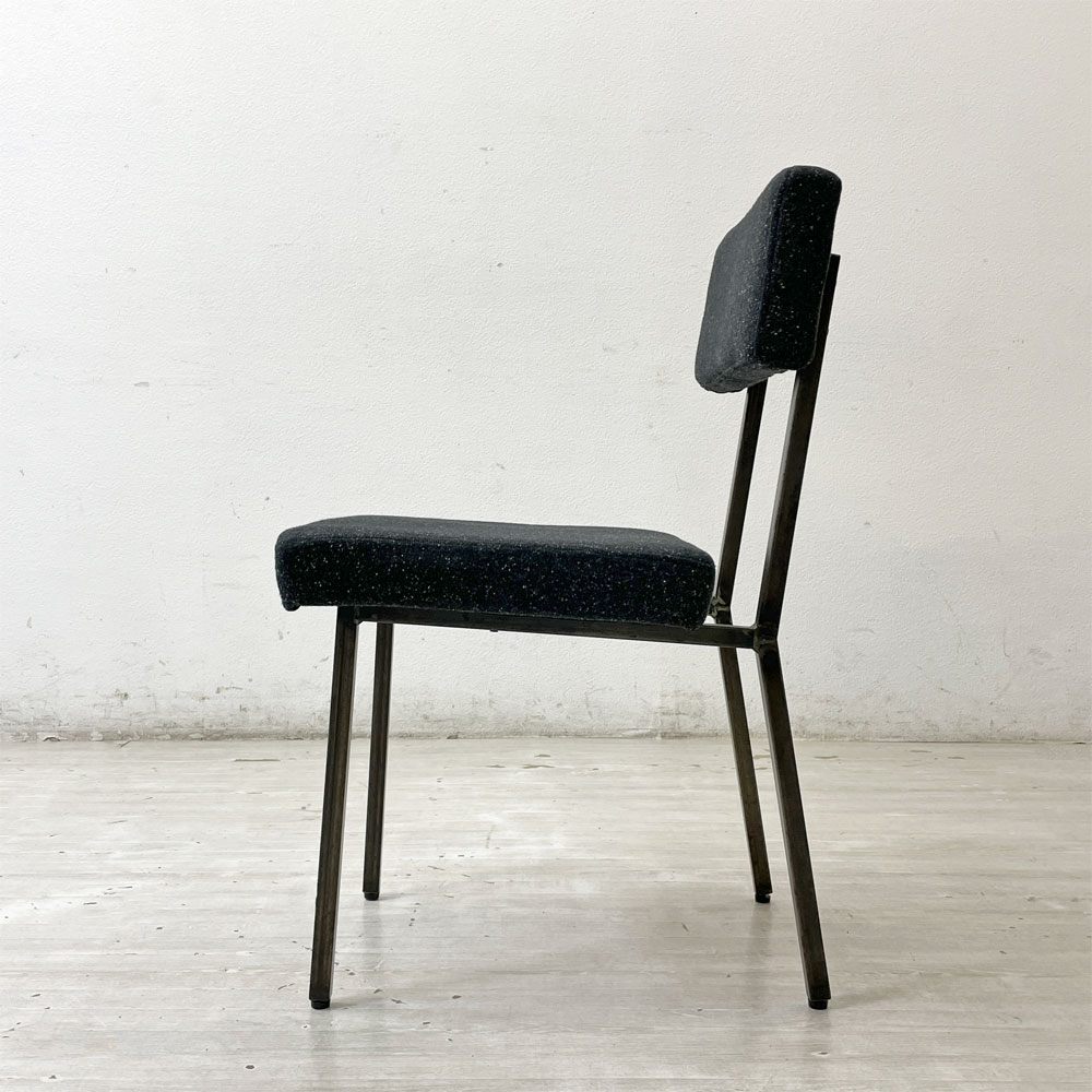 ジャーナルスタンダードファニチャー j.s.F リージェント REGENT CHAIR ダイニングチェア ファブリックシート ブラック スチール脚 定価￥28,600- 廃番 ●