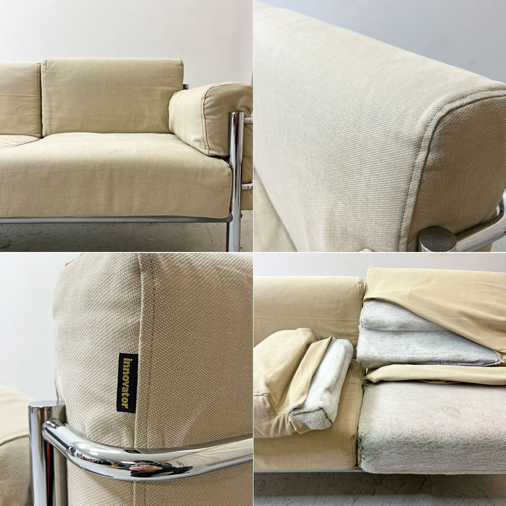 イノベーター innovator パルピット pulpit 2シーター ソファ ラブソファ スチールパイプ ファブリック アイボリー スウェーデン 北欧家具 ●
