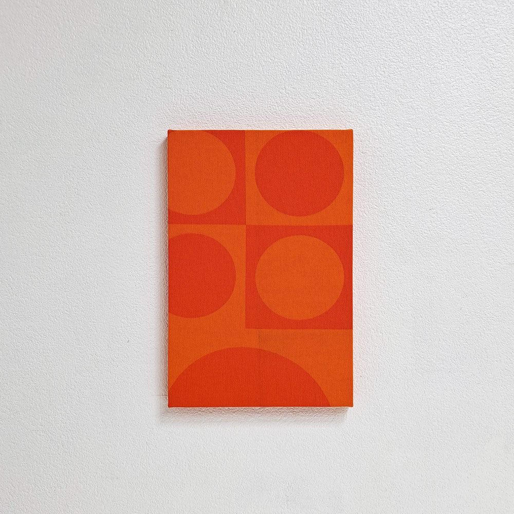 イノベーション INNOVATION ジオメトリ GEOMETRI 28×41cm ファブリック パネル ヴェルナー・パントン Verner Panton オレンジ 木枠 ウォール インテリア ●