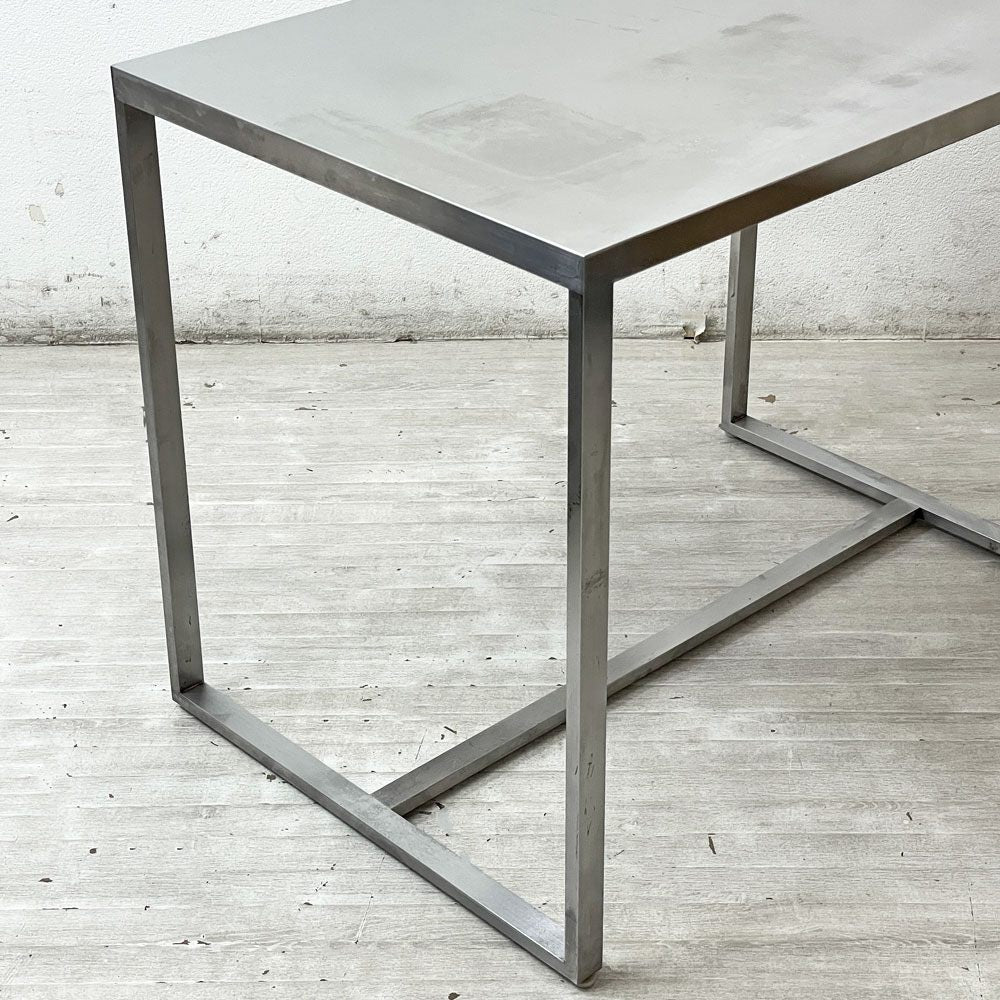 シンプルデザイン Simple Design ステンレス デスク テーブル W90cm インダストリアルスタイル ●