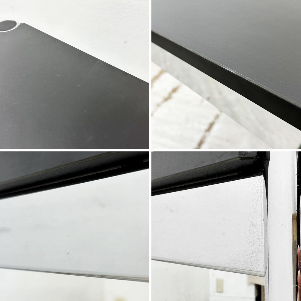 USMモジュラーファニチャー USM Haller USMハラーテーブル ワーキングデスク ダイニングテーブル チャコールリノリウム H74cm アジャスター A ●