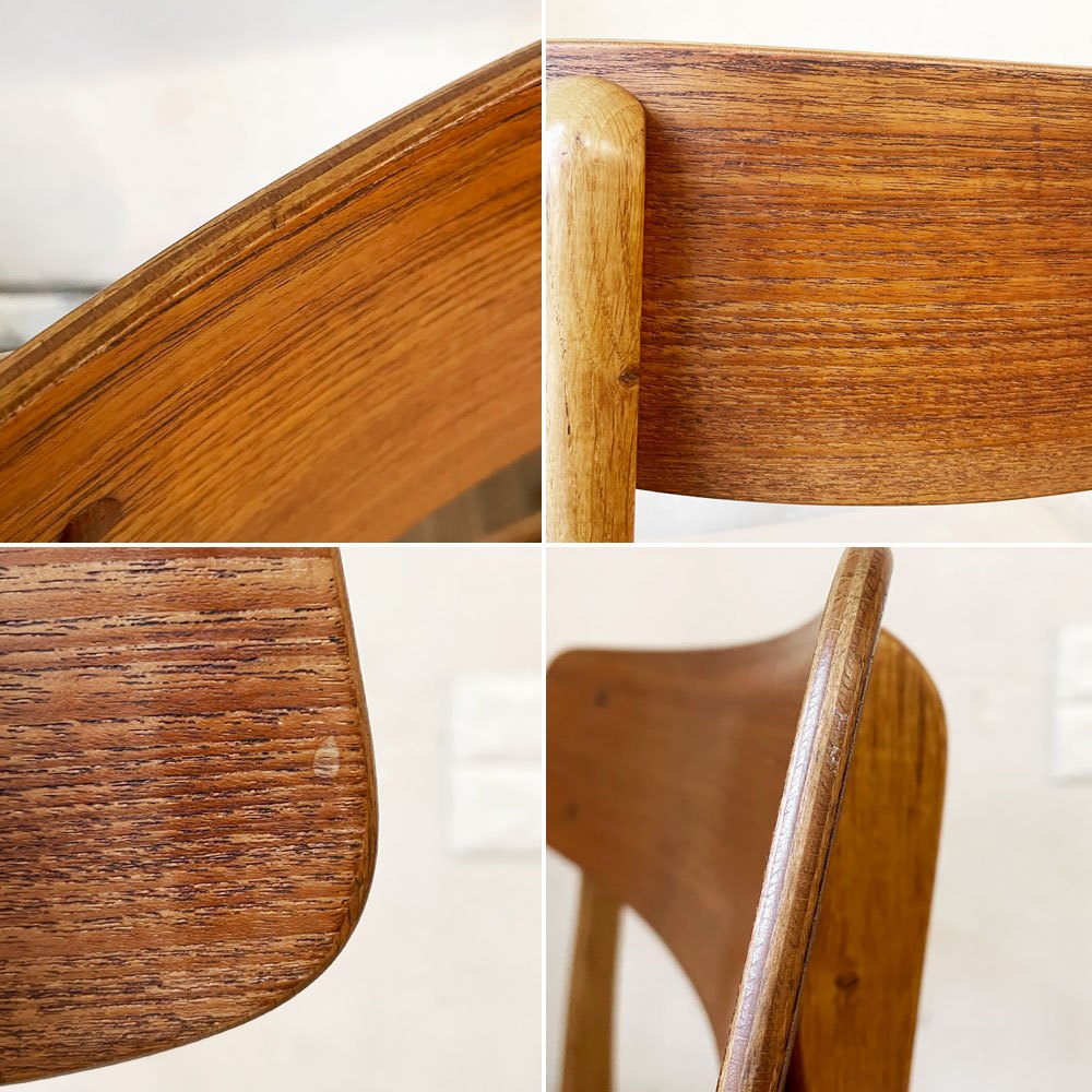 デンマークビンテージ Danish Vintage チーク材×オーク材 ダイニングチェア ファブリック座面 オフホワイト系 北欧家具 talo取扱 ◎