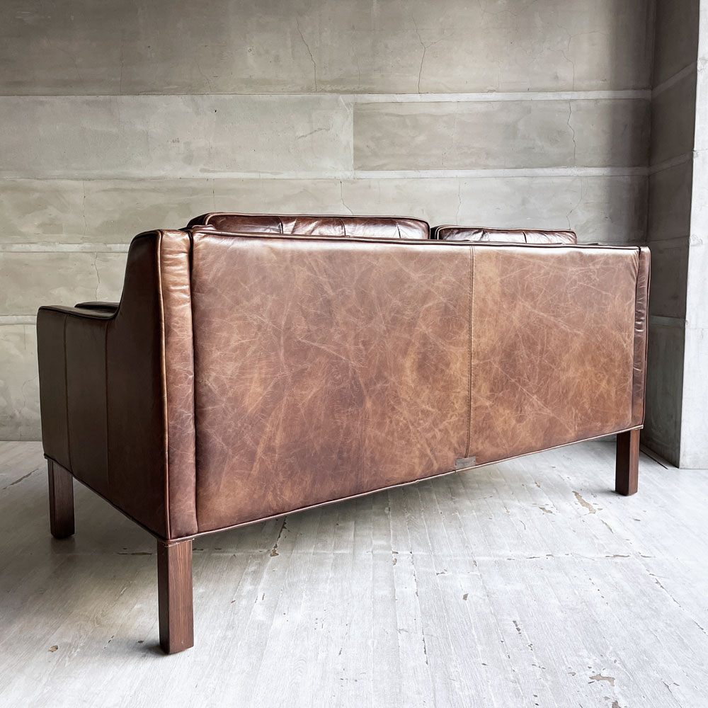 ハロ HALO × ジャーナルスタンダードファニチャー journal standard Furniture アイメッシュ IMESH 2Pソファ 2人掛け 本革 レザー バイカータン 廃番♪