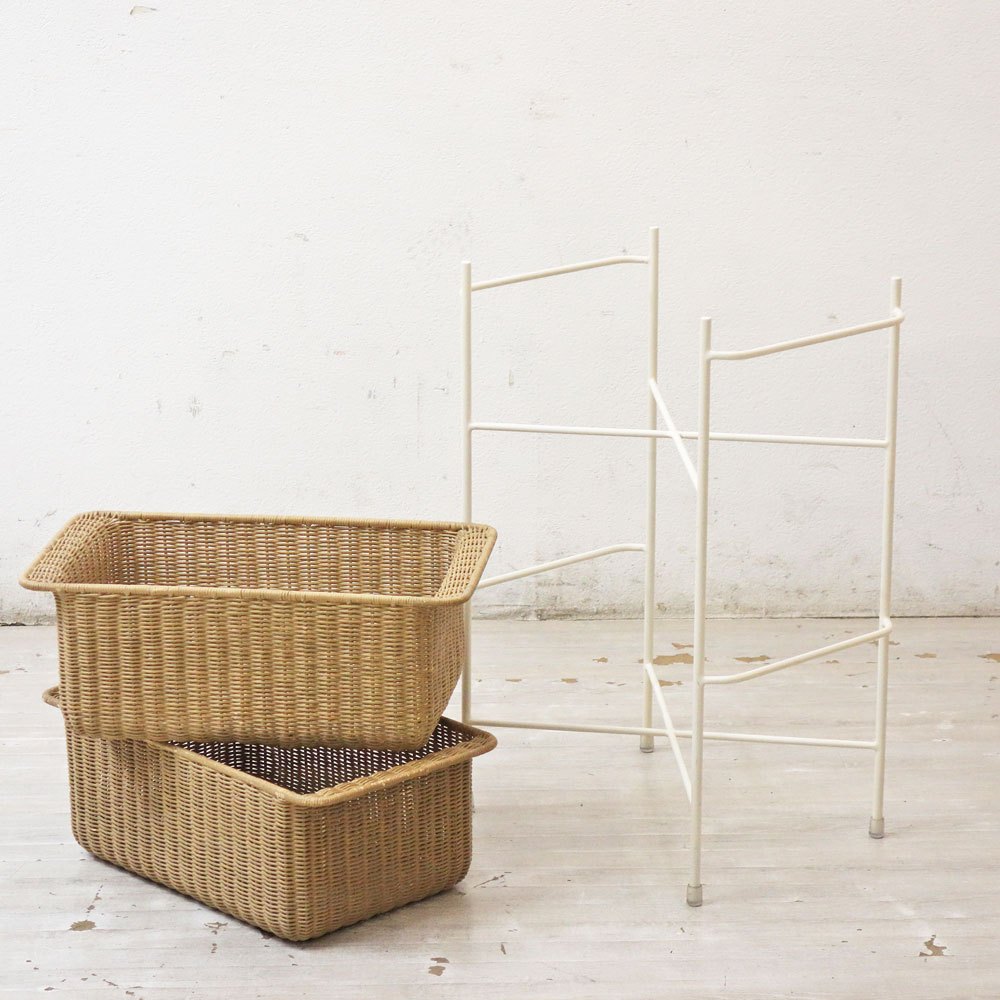 イデー IDEE ワラビー WALLABY バスケットスタンド BASKET STAND ラタン スチール ホワイト ●