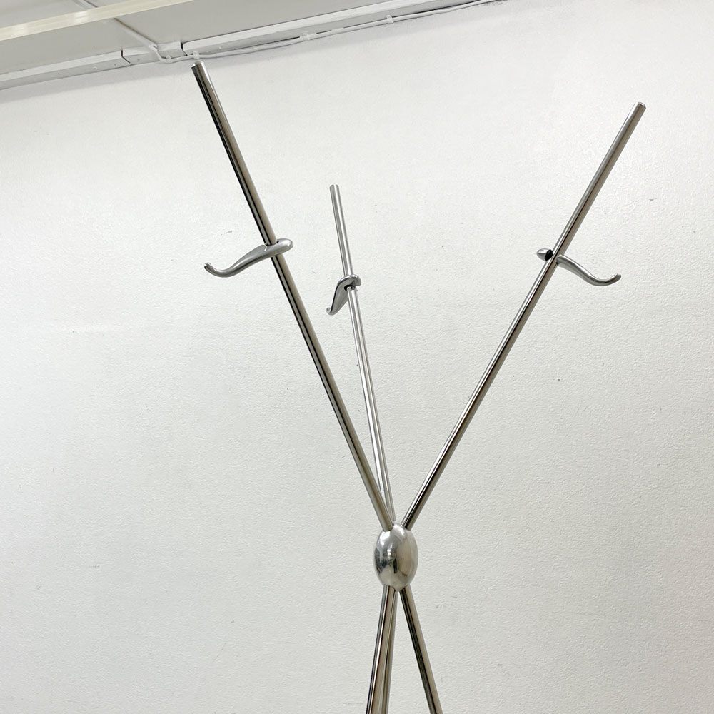 スピンダー・デザイン Spinder Design ミニマリスティック コートラック Minimalistic Coat Rack コートハンガー ハンガーラック ステンレス アルミニウム 3本脚 F.A. Porsche ミニマル モダン オランダビンテージ ●
