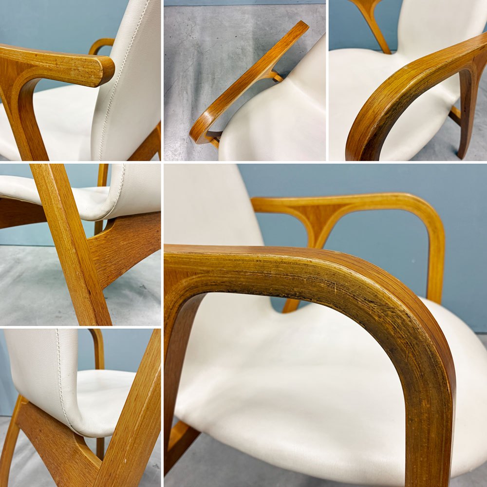 天童木工 TENDO アントラー Antler アームチェア ダイニングチェア チーク材 PVCレザー 坂倉準三建築研究所 ビンテージ ◎