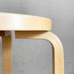 アルテック artek × 無印良品 MUJI バーチ材スツール E60 ブラウンラミネート コーティングなし 4本脚 アルヴァ・アアルト フィンランド 北欧家具 廃番 ■
