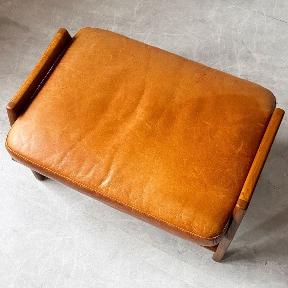 アクメファニチャー ACME Furniture デルマー オットマン DELMAR OTTOMAN フットスツール 本革 カウハイドレザー アッシュ材 廃盤 ★