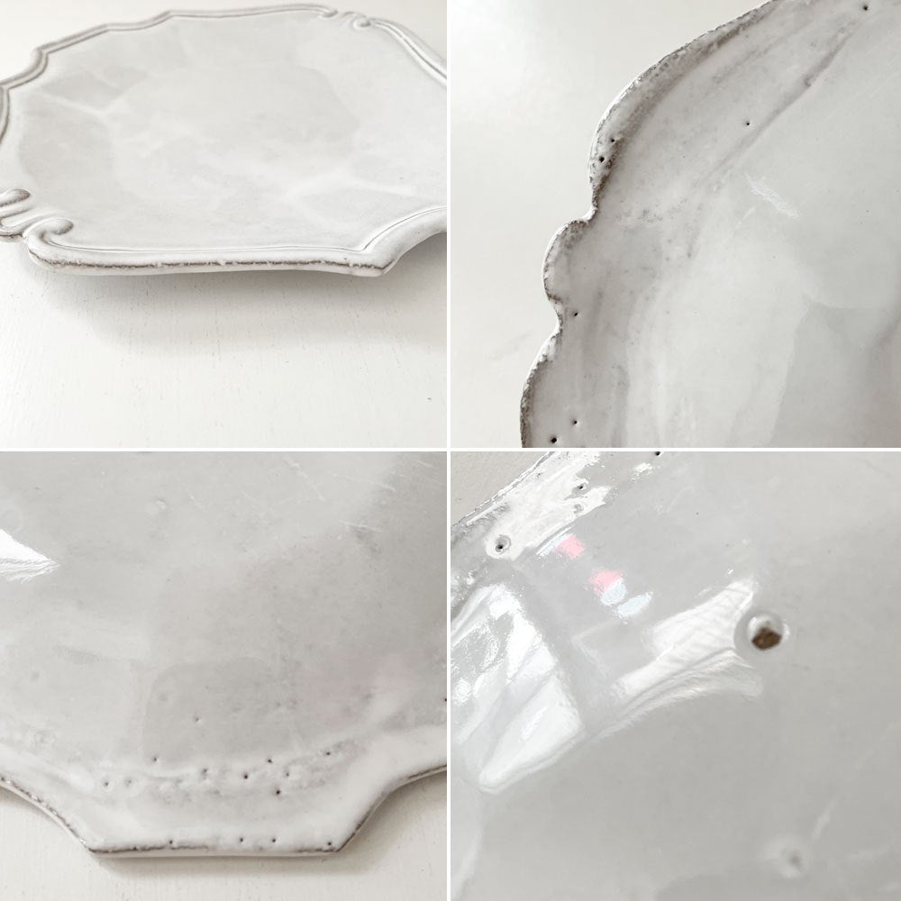 アスティエ・ド・ヴィラット Astier de Villatte レジャンス Regence デザートプレート 22.5×19cm フランス 定価￥17,600- A ◎