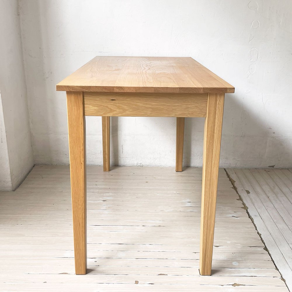 無印良品  MUJI オーク無垢集成材 デスク 平机 抽斗 ドロワー＆フック付 シンプルナチュラル ★