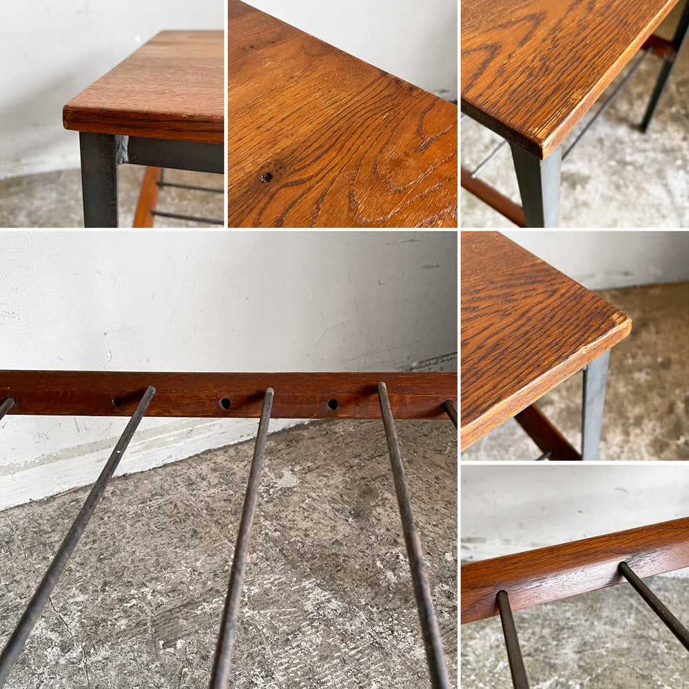 トラックファニチャー TRUCK FURNITURE ブーメラン BOOMERANG SIDE TABLE サイドテーブル 楢無垢材 スチール脚 W39cm インダストリアル ■