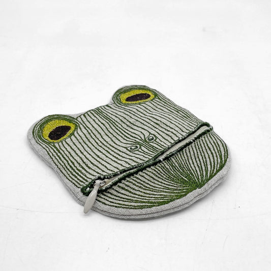 コーラル・アンド・タスク coral&tusk Lucky Frog with Bell Pouch ポーチ ステファニー・ハウズリー Stephanie Housley's リネン 刺繍 ●
