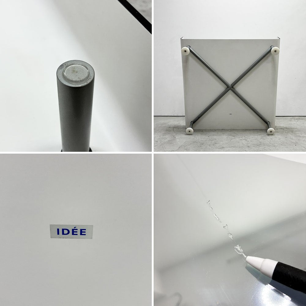 イデー IDEE トーキョー ローテーブル TOKYO Low Table ガラストップ モダン スチール プライウッド ホワイト クラウディオ・コルッチ ビンテージ ●