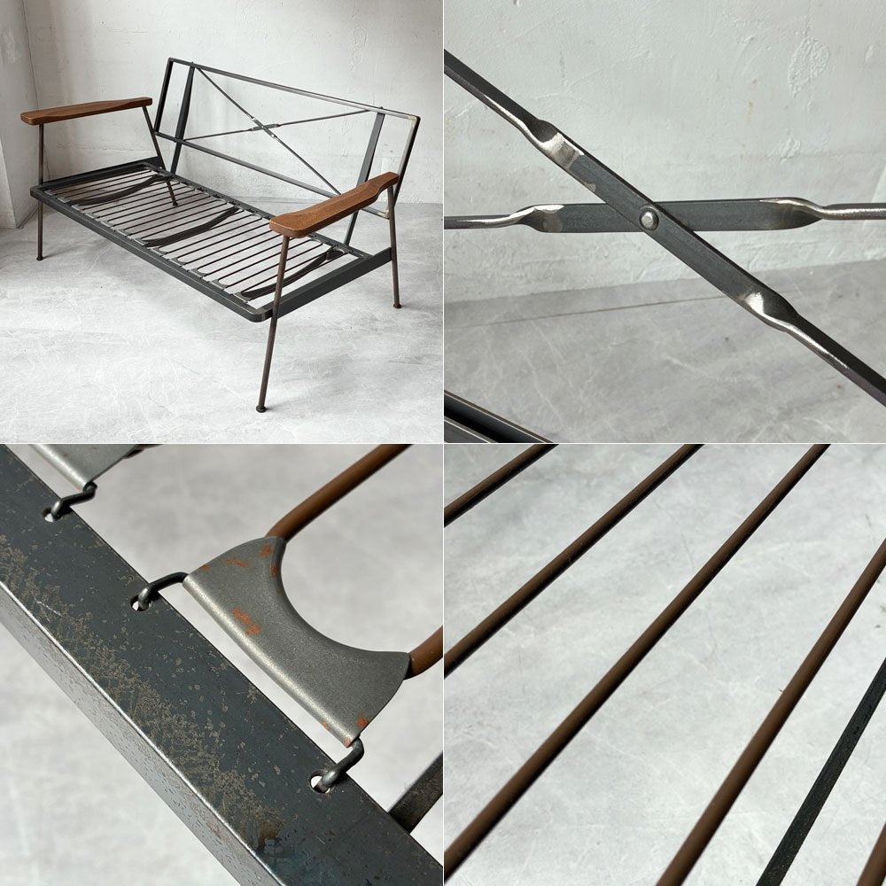 トラックファニチャー TRUCK FURNITURE HR2シーター ソファ HR SOFA 2-SEATER グリーン コーデュロイ ナラ無垢材 アイアン 工業系デザイン ★