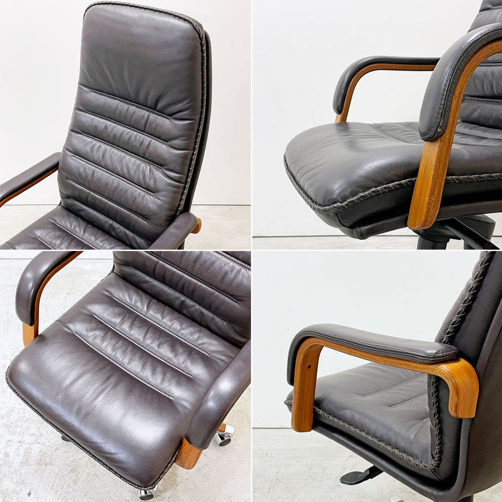 ベルグファニチャー Berg Furniture 89-11 デスクチェア ハイバック エアクッション付き プライウッド 手縫いステッチ デンマーク 参考価格\433,650~ ●