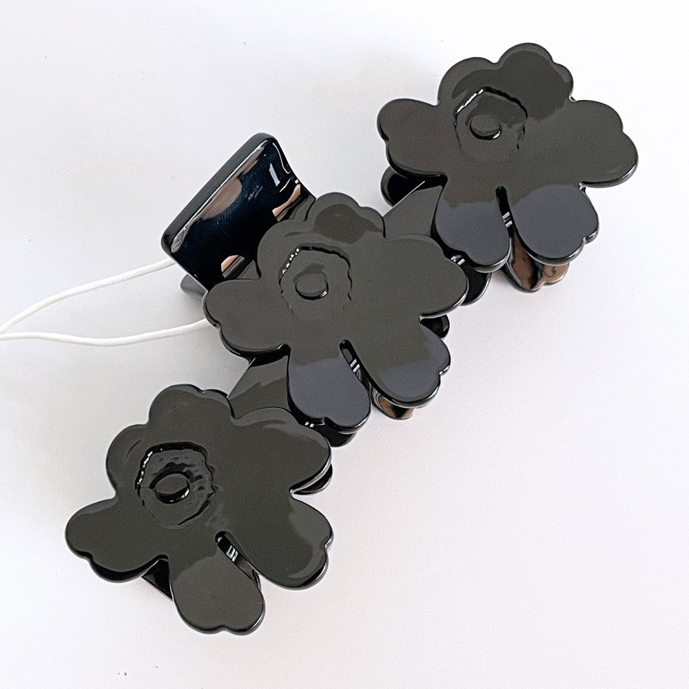 マリメッコ marimekko ミニウニッコ ヘアクリップ Mini Unikko Hair Clip ブラック ヘアアクセサリー 廃番カラー マイヤ・イソラ 北欧 定価￥10,210- ■