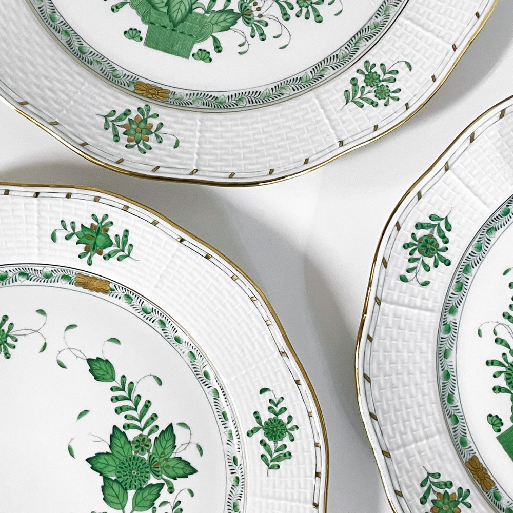 ヘレンド HEREND HVNGARY インドの華 プレート 5枚セット Φ30cm ハンドペイント 白磁食器 ハンガリー ●