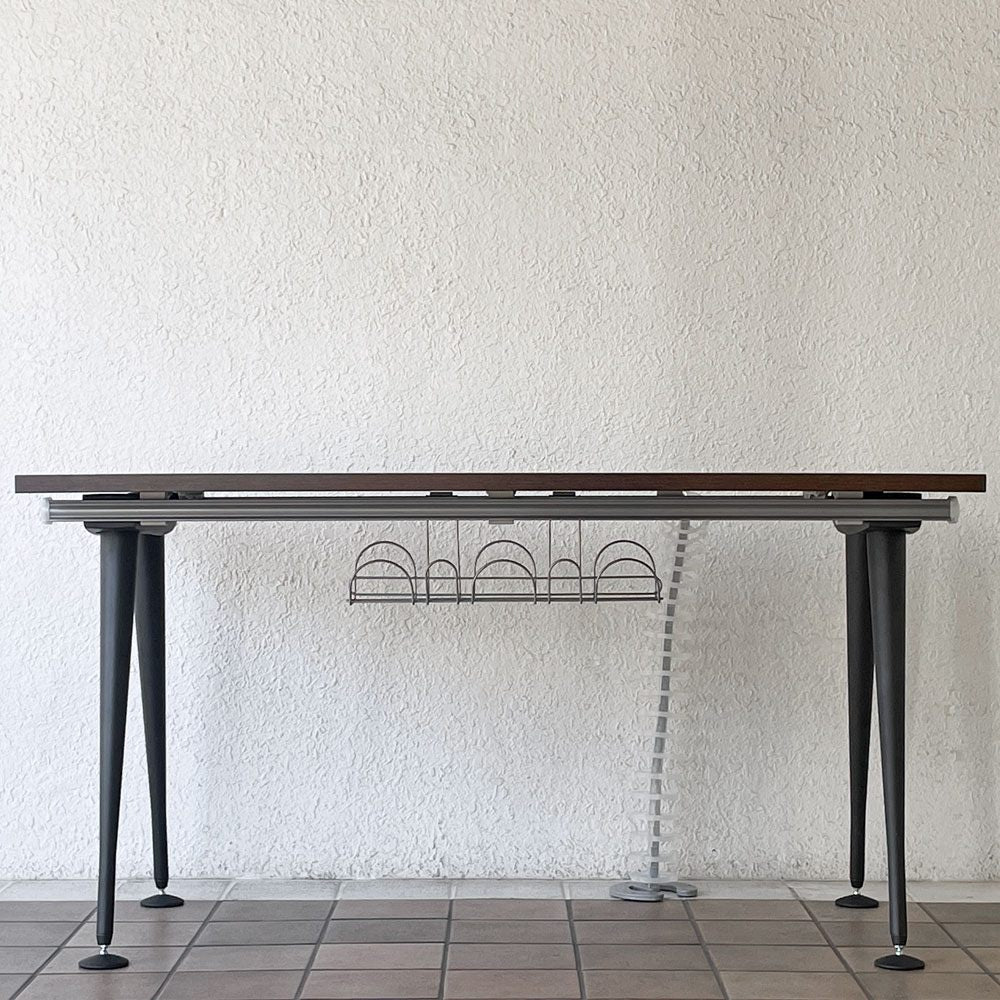 ハーマンミラー Herman Miller アバックエンバイロメンツ ABAK ミーティングテーブル デスク W140cm ウォールナットカラー ケーブルスパイン付き ティム・ウォレス ◇