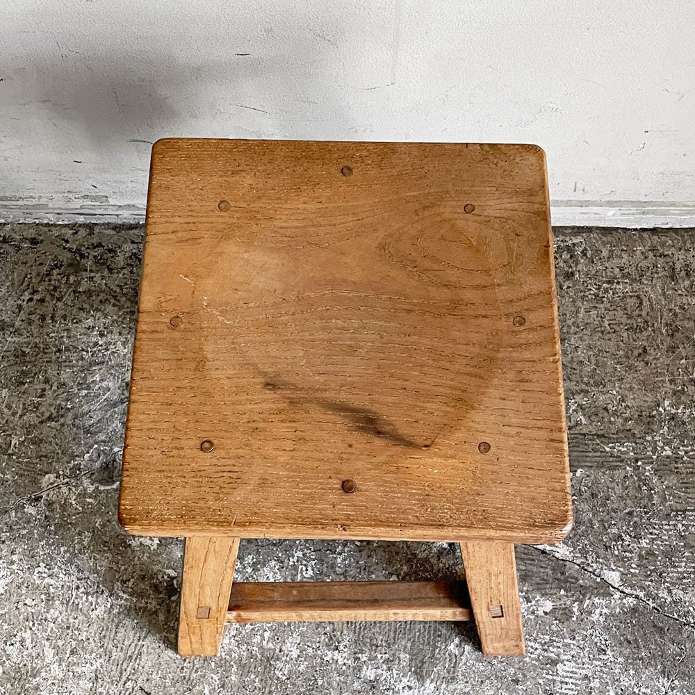 ジャパンビンテージ Japan vintage 木製 スツール 花台 木味 H40cm 古家具 店舗什器 ■