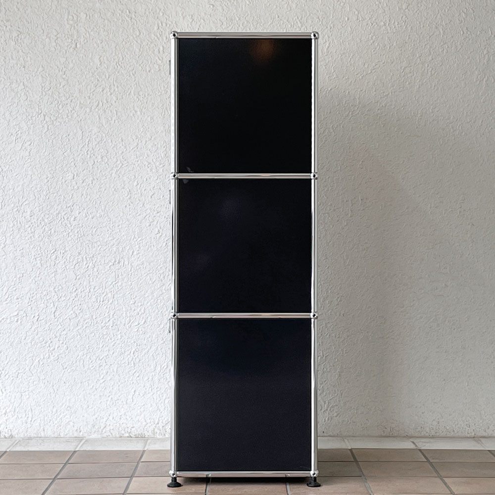 ユーエスエムハラー USMハラー USM Haller モジュラーファニチャー キャビネット シェルフ 1列3段 2ドロップダウン＆1エクステンションドア W52×Ｄ37×H109cm 参考定価278,978円 ◇