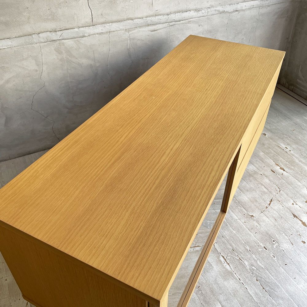 無印良品 MUJI オーク材 AVラック AVボード テレビ台 ガラス扉 ドロップダウン扉 抽斗2杯 W110cm ナチュラル シンプルデザイン 廃番 ♪