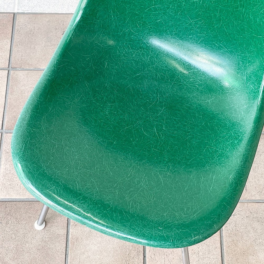 ハーマンミラー Herman Miller サイドシェルチェア セカンド 2nd FRP ケリーグリーン Hベース イームズ 希少 ◇