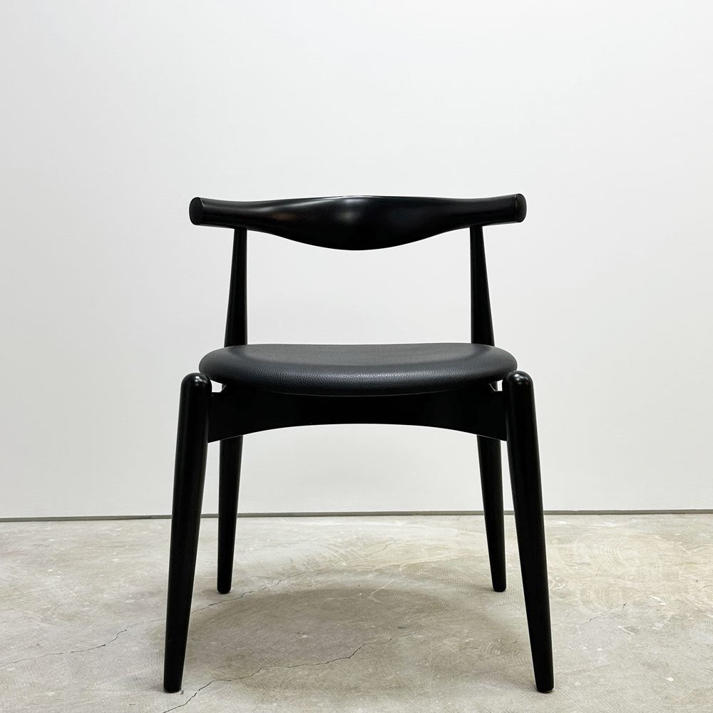 カールハンセン＆サン Carl Hansen & Son CH20 エルボーチェア オールブラック ビーチ材 レザー ハンス・J・ウェグナー 美品 ●
