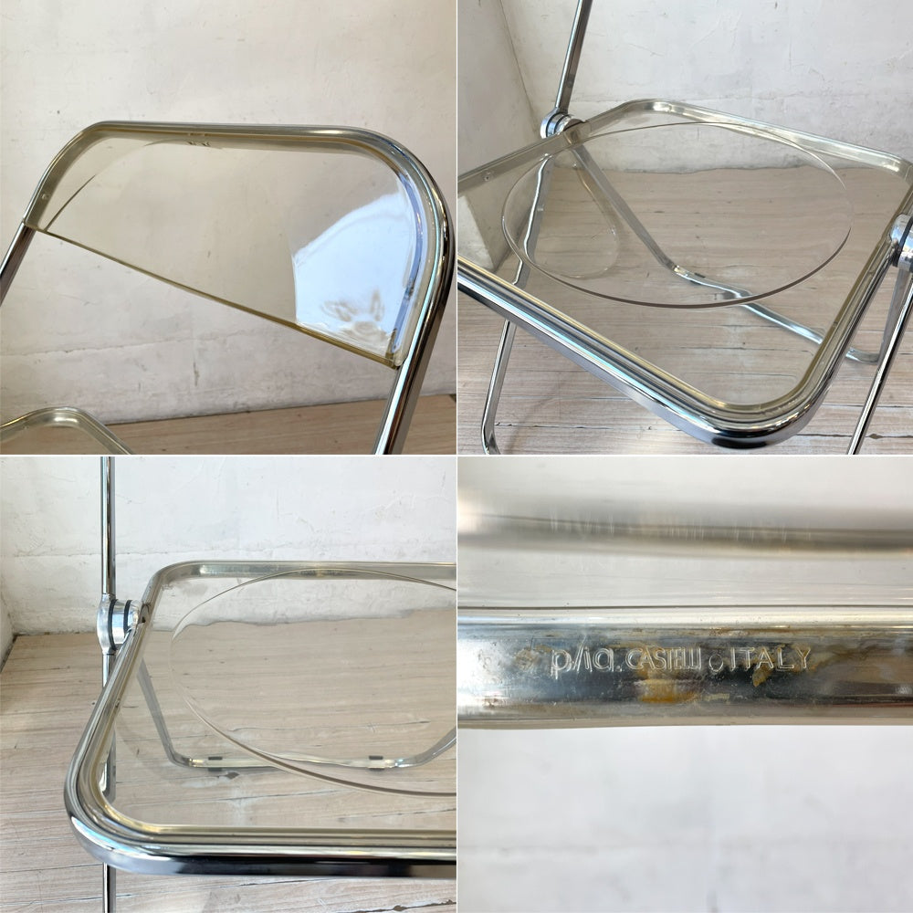 アノニマカステッリ ANONIMA CASTELLI プリアチェア PLIA チェア 折り畳みチェア クリア クロームフレーム ジャンカルロ・ピレッティ イタリア B ★