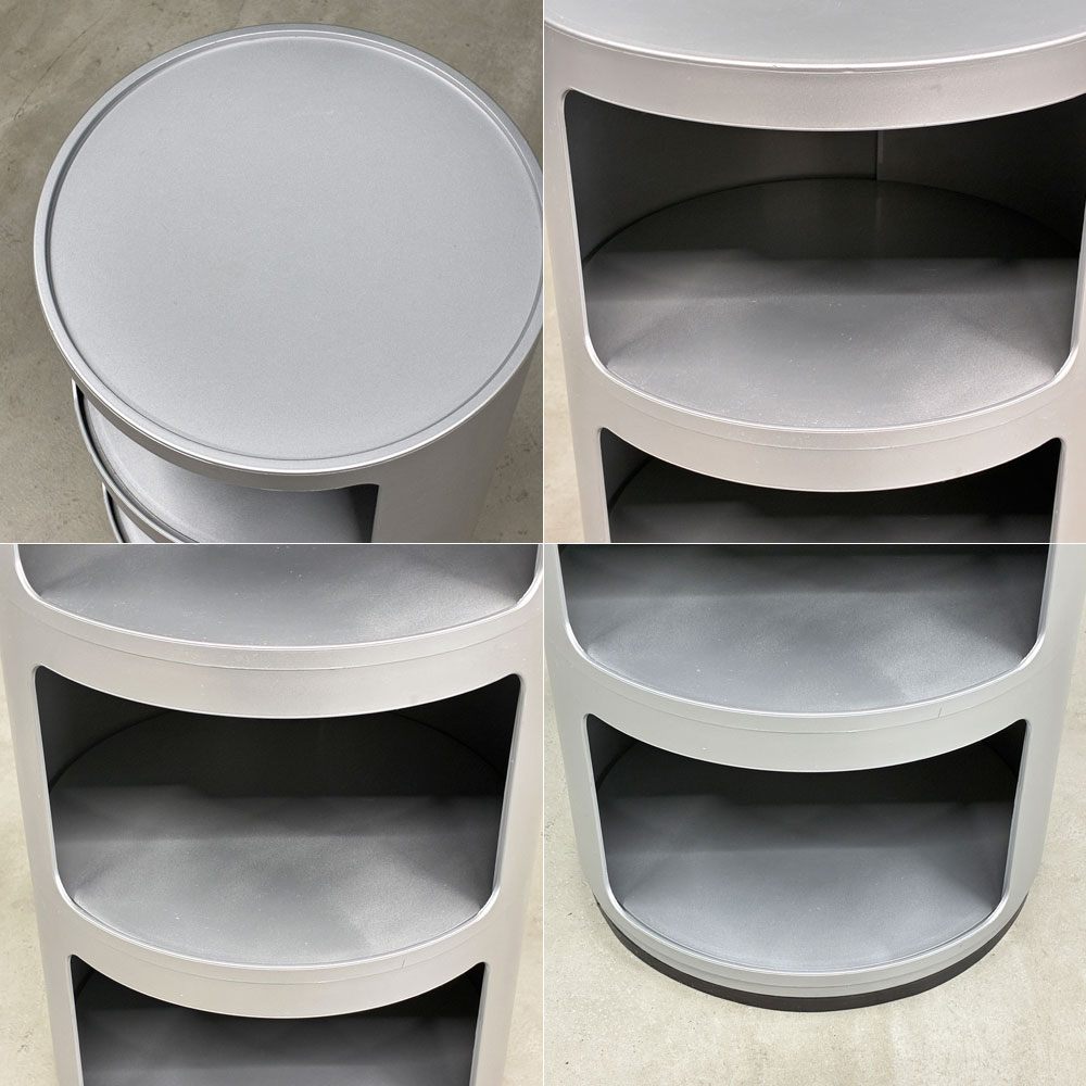 カルテル Kartell コンポニビリ COMPONIBILI 3段 シルバー ストレージボックス H58.5cm アンナ・カステッリ・フェリエーリ イタリア ◎