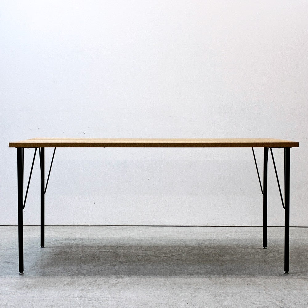 ニコアンド ファニチャーアンドサプライ niko and ... FURNITURE & SUPPLY ホワイトオークシリーズ ダイニングテーブル オーク無垢材 アイアン W155cm ●