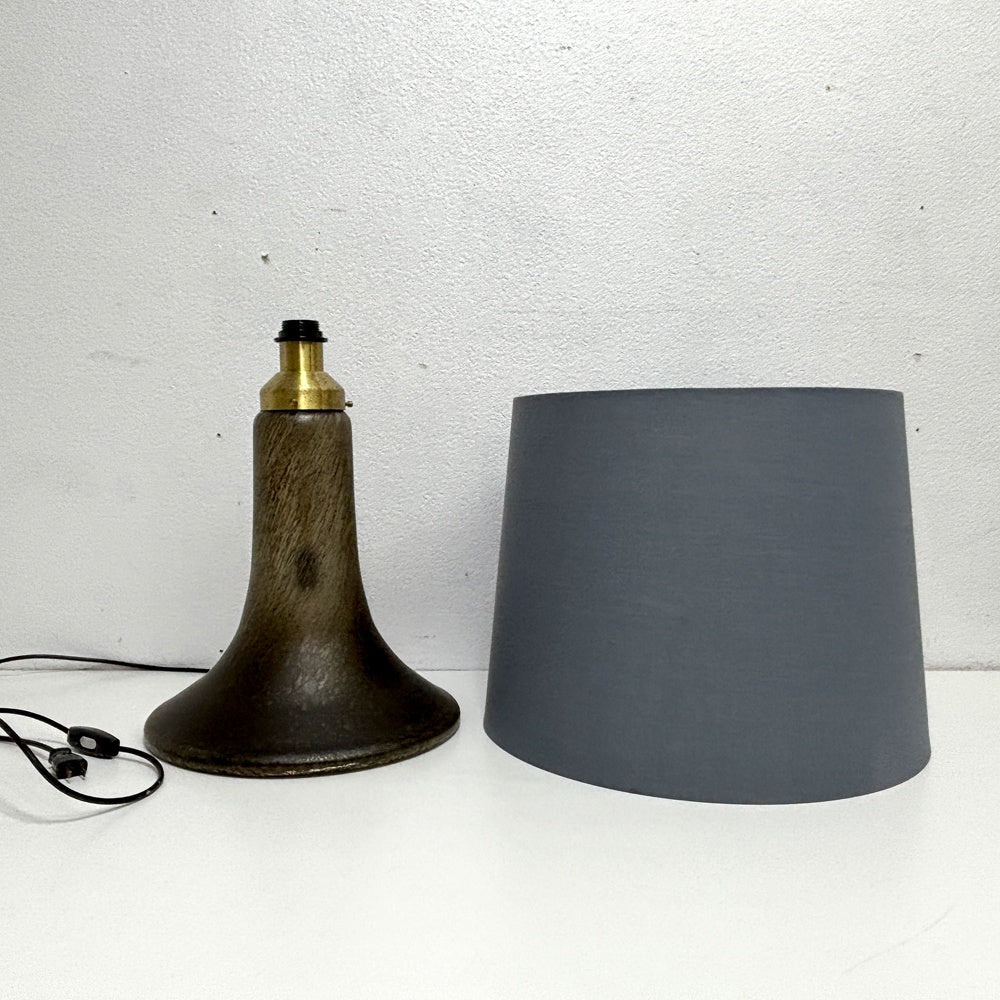 ビンテージスタイル Vintage Style ガラスベース テーブルランプ 上下点灯 布シェード H76cm ●